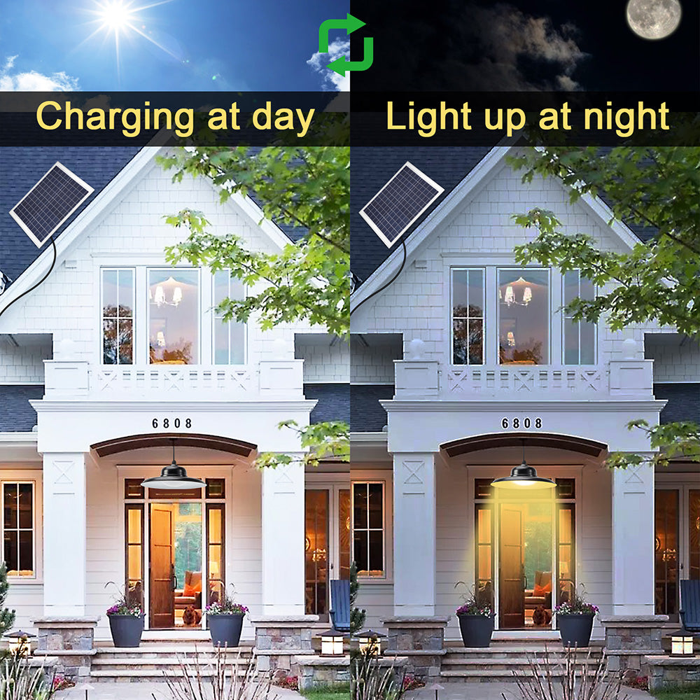 Remote Control Solar Pendant High Bay Light for Garden Yard and Patio view 6