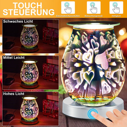 Electric Wax Melter Dimmable 3D Glass Heart Candle for Home Fragrance view 4