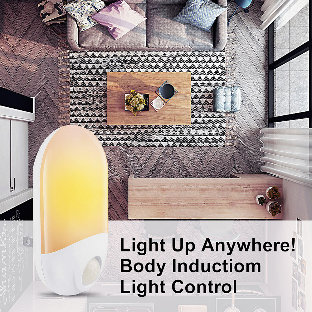 Wall Plug in PIR Motion Sensor LED Night Light Lamp for Bedroom view 6