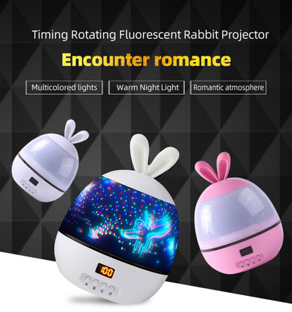 LED Stars Projector Night Lights Multicolor Rotating Lamp for Bedroom