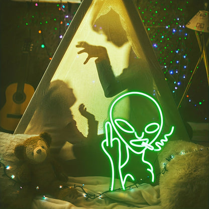 LED Green Alien Neon Signs for Bedroom Game Room and Wall Decor view 10
