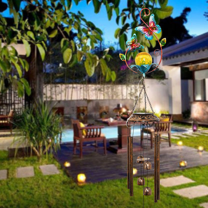 Solar Outdoor Wind Chimes Patio Lights for Garden Porch and Yard