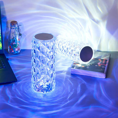 Crystal Table Lamp Rechargeable Night Light for Bedroom and Desk view 6