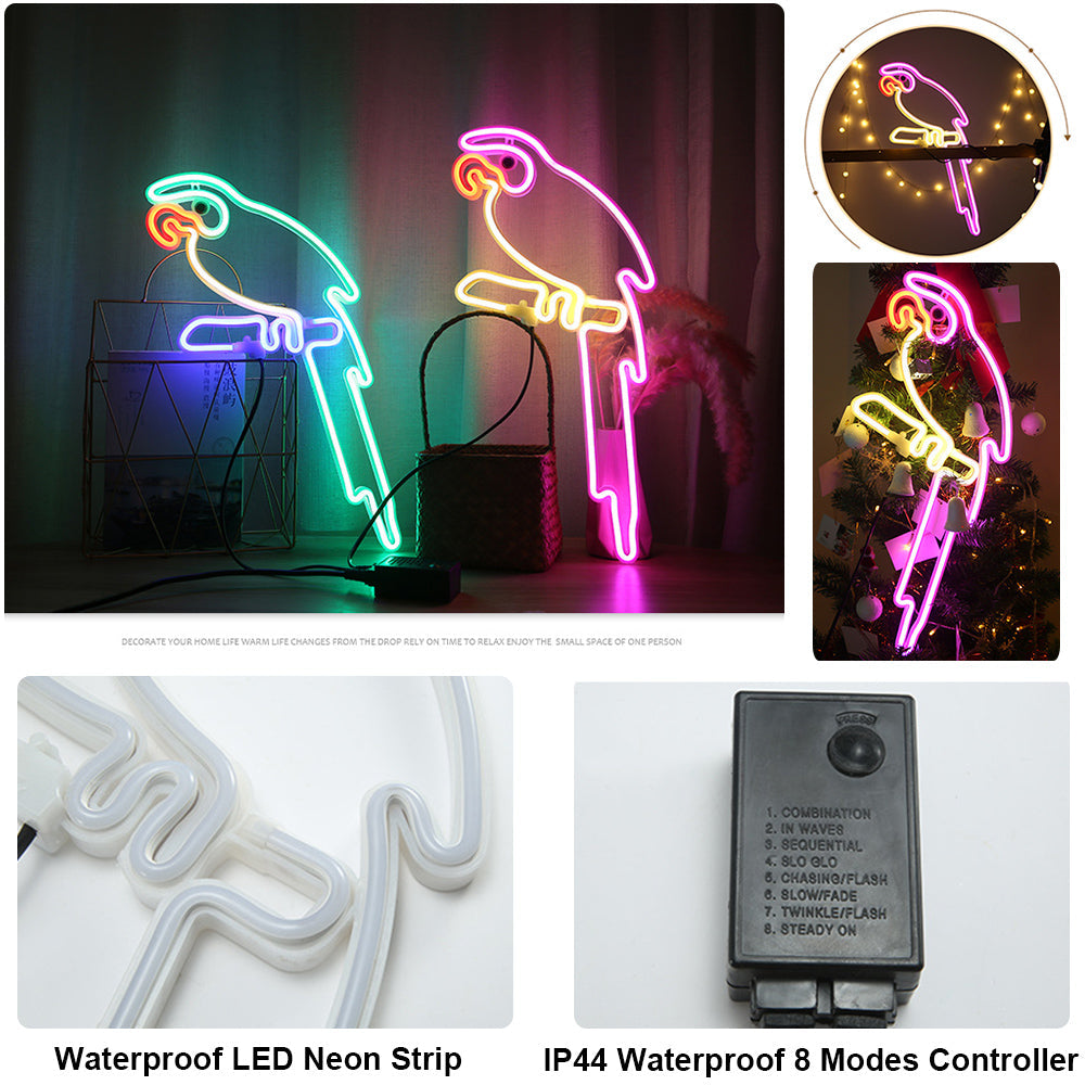 Parrot LED Neon Light Sign for Bedroom Bar Shop and Wall Decor view 6