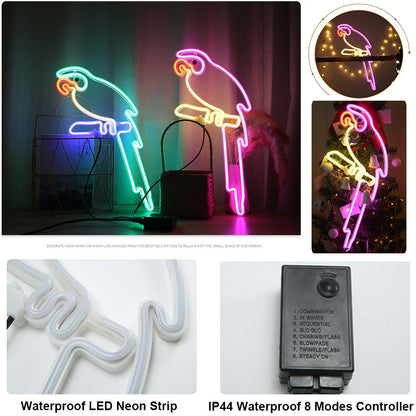 Parrot LED Neon Light Sign for Bedroom Bar Shop and Wall Decor view 6