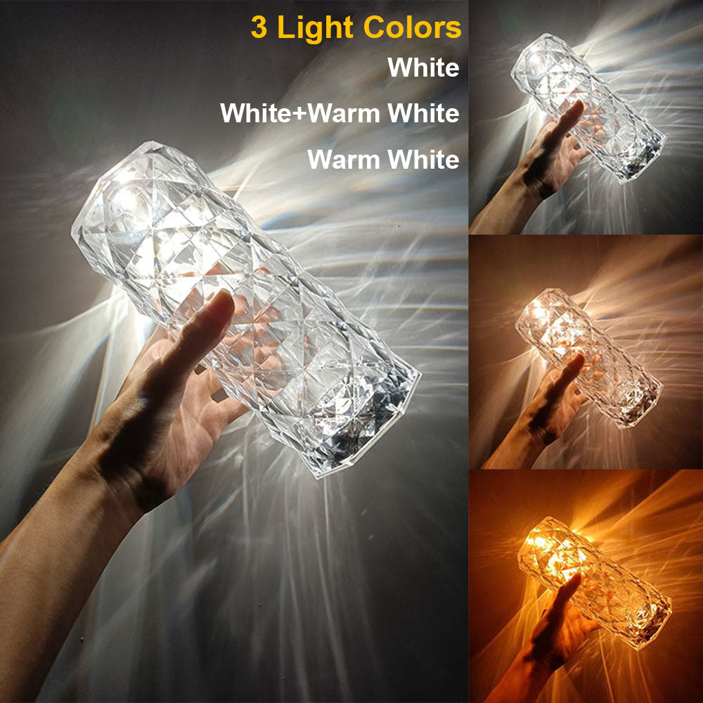 LED Rose Crystal Table Lamp for Bedroom Nightstand and Desk Decor view 6