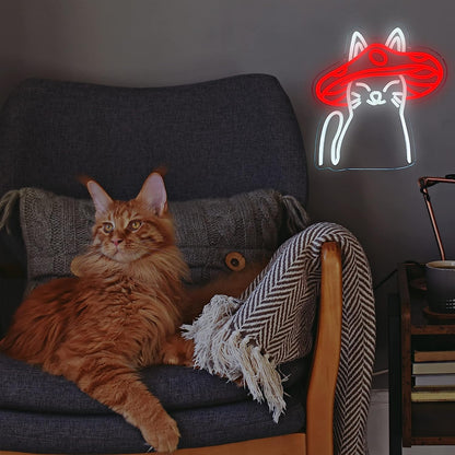 LED Neon Signs Mushroom Cats for Bedroom Kids Room and Wall Decor view 6