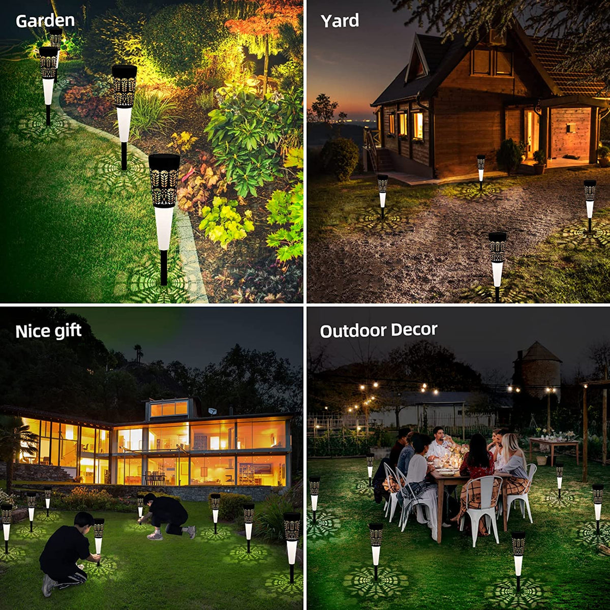 Waterproof LED Solar Pathway Lights RGB Warm White for Garden Yard view 6