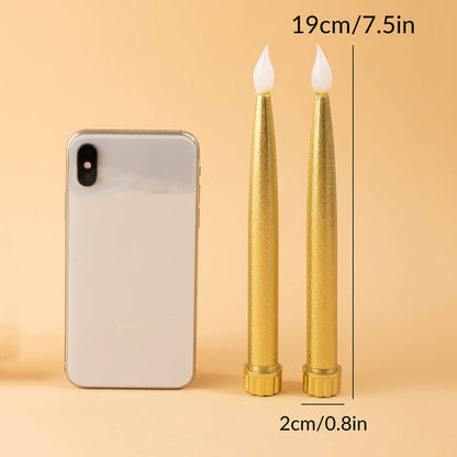 Gold Flameless LED Taper Candle Light for Home Table and Party Decor view 10