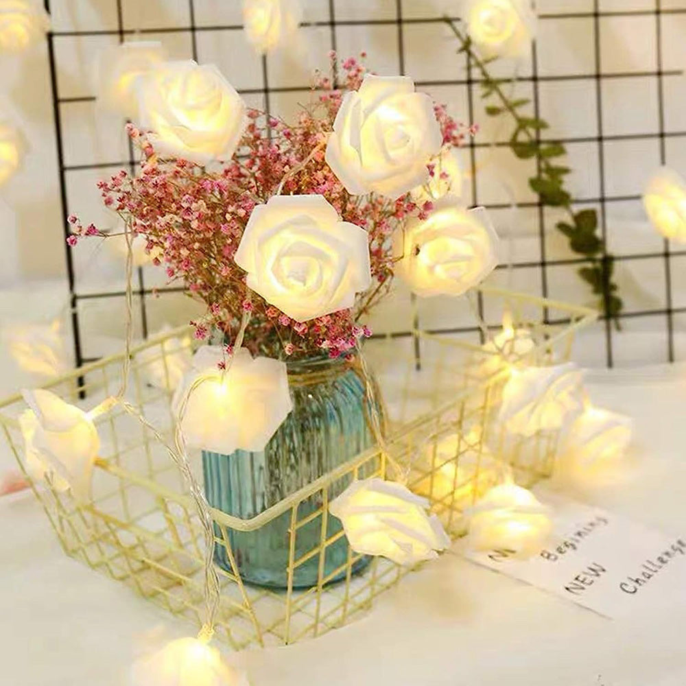 Rose Flower Fairy String Lights for Bedroom Party and Wedding Decor view 6