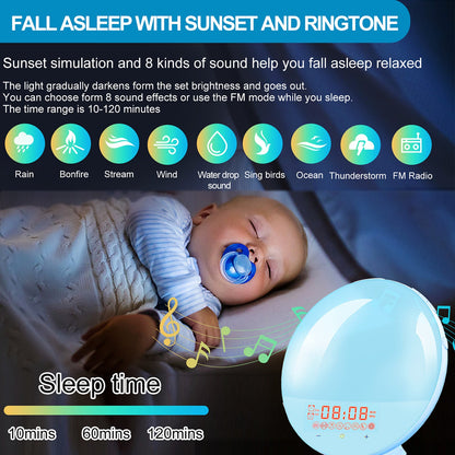 WiFi Smart Sunrise Alarm Clock Smart Wake Up Light for Bedroom view 7