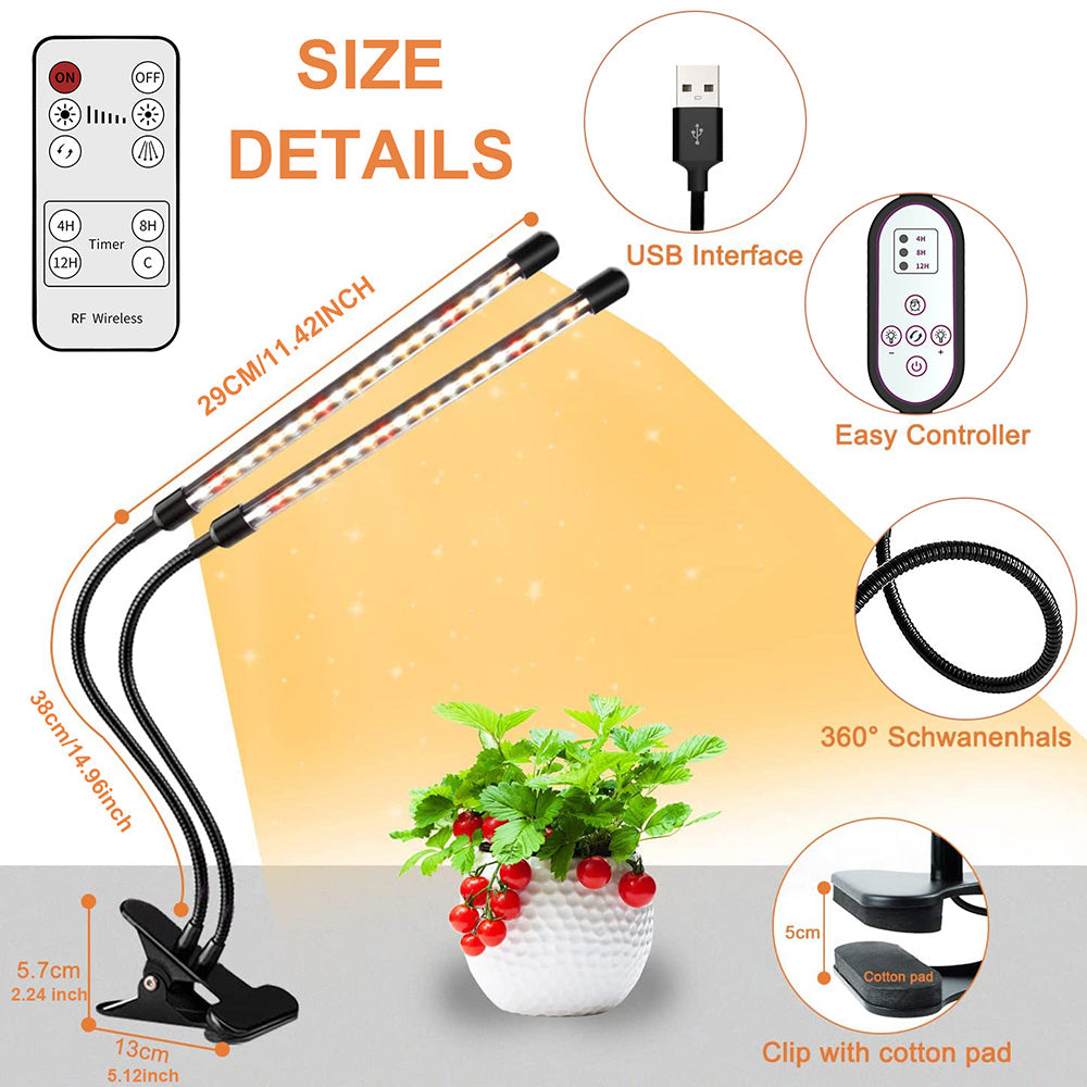 Full Spectrum LED Plant Lights with Timer Auto On Off for Seedlings view 6