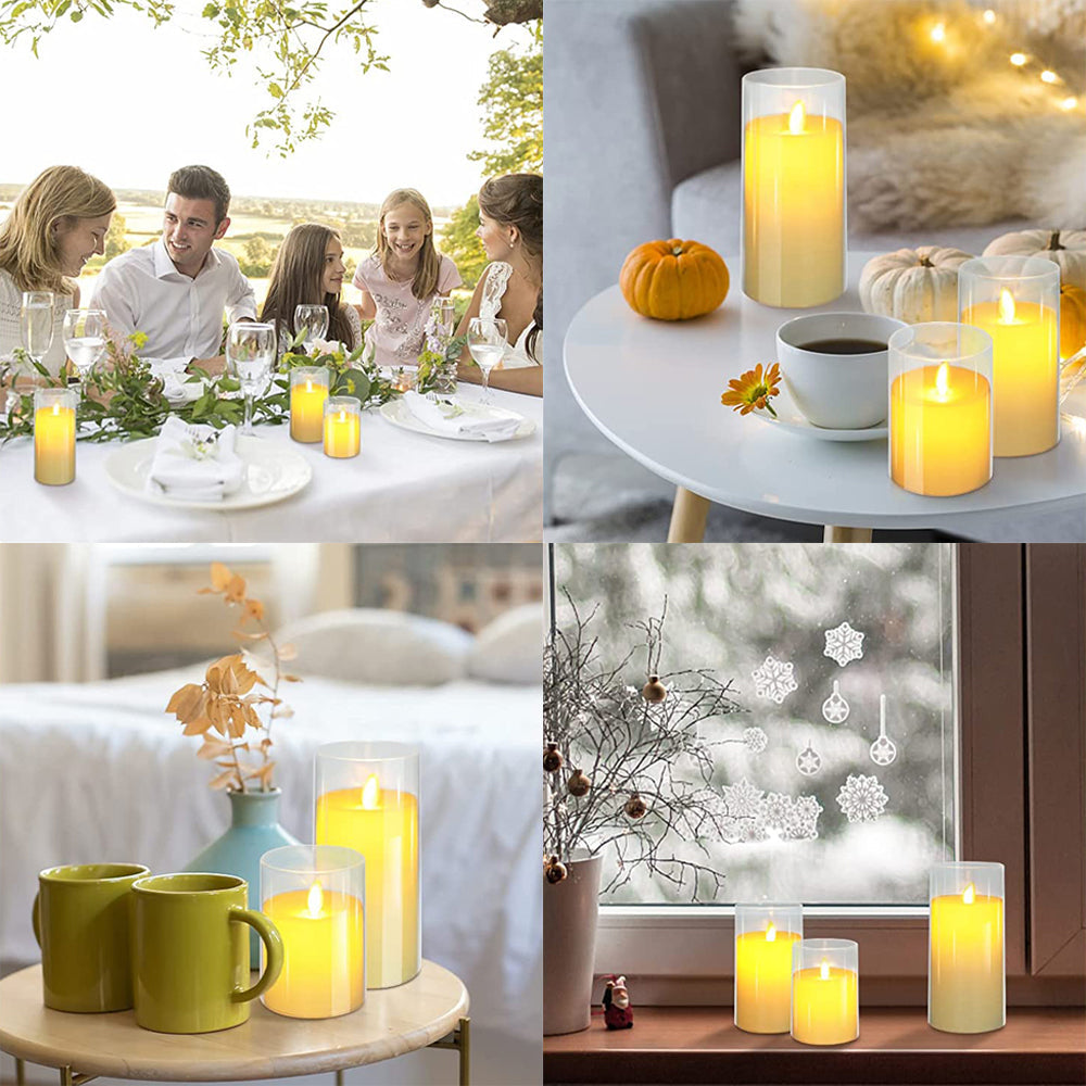 LED Flameless Pillar Votive Candles for Home Table and Party Decor view 7