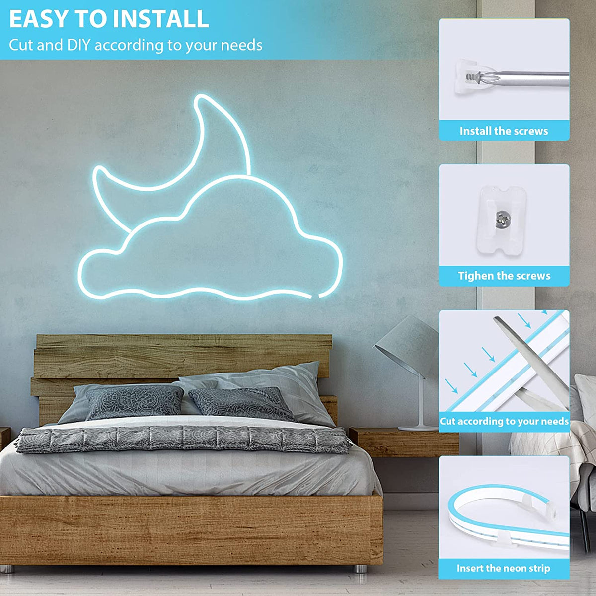 Waterproof Touch Switch Dimmable LED Neon Strip Light for Room Decor view 8