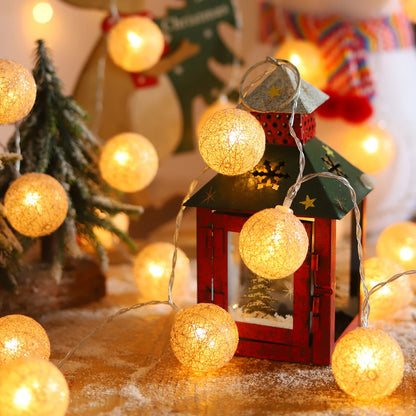 LED Cotton Balls String Light 10 20LEDs for Bedroom and Party Decor view 4