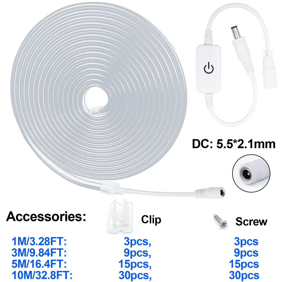 Waterproof Touch Switch Dimmable LED Neon Strip Light for Room Decor view 5