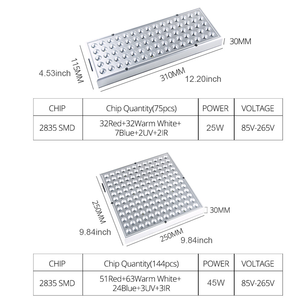LED Full Spectrum Panel Plant Light Connectable Switch Control view 7