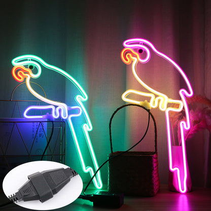 Parrot LED Neon Light Sign for Bedroom Bar Shop and Wall Decor view 4