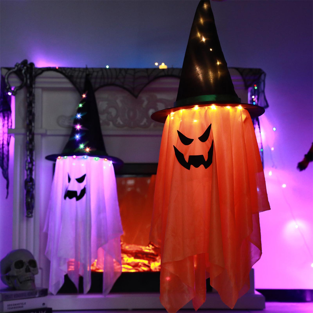 Halloween Decorations Outdoor Lighted Witch Hats for Holiday Decor view 4