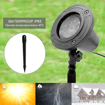 Christmas Snowflake LED Projector Lights Rotating Snowfall Projection view 5