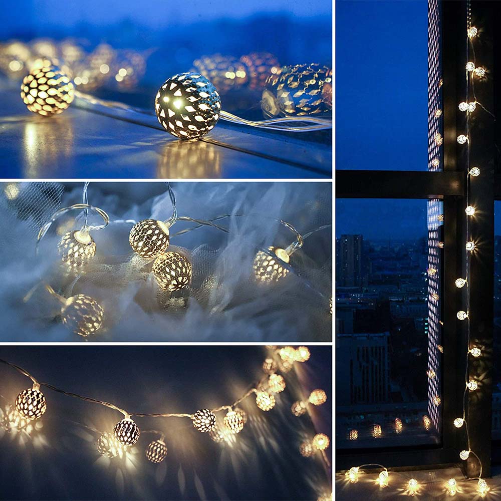 LED Moroccan Hanging String Lights 1.5m 10LEDs 3m 20LEDs for Bedroom view 11