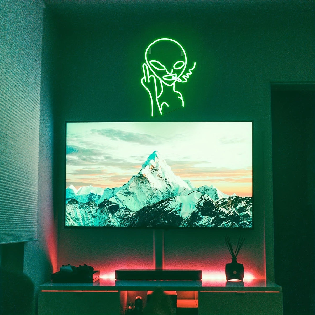 LED Green Alien Neon Signs for Bedroom Game Room and Wall Decor view 11