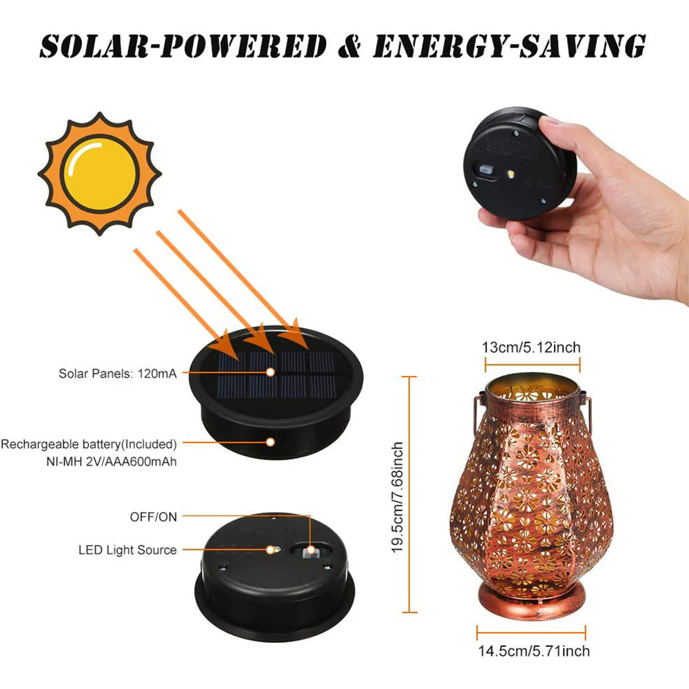 Solar Garden Lanterns Outdoor Hanging Lights for Patio Decor view 3