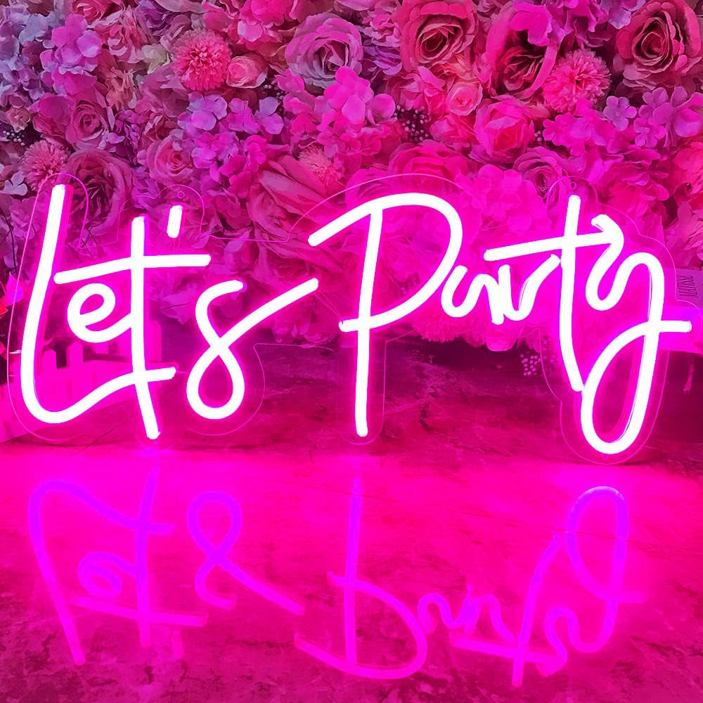 LED Neon Light Sign Let's Party for Bar Game Room and Wall Decor view 9