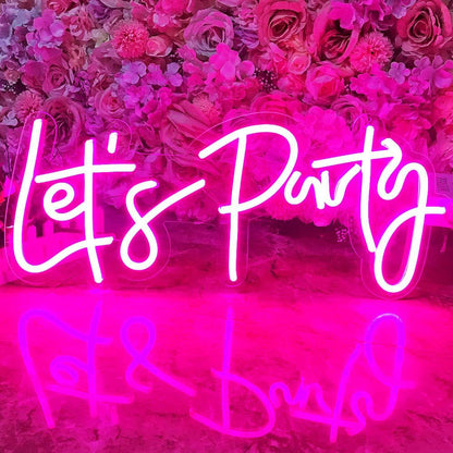 LED Neon Light Sign Let's Party for Bar Game Room and Wall Decor view 9