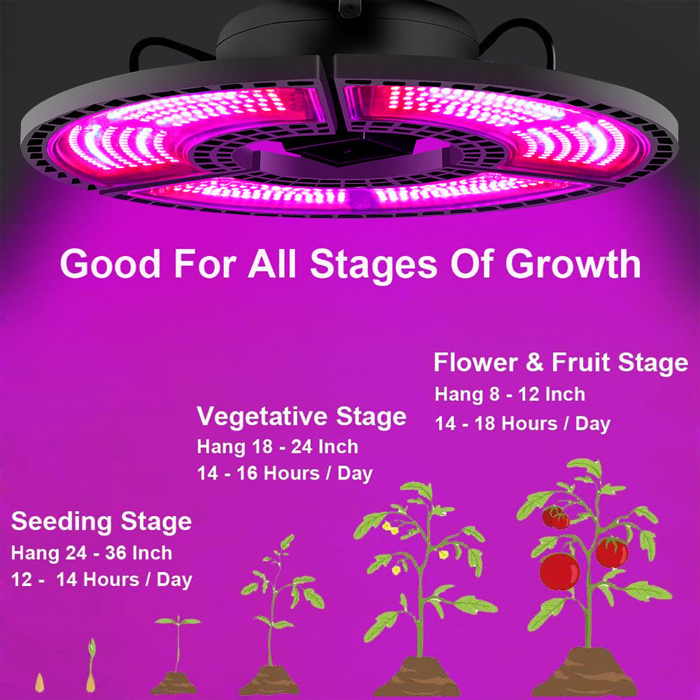 Foldable UFO Shape LED Plant Light Bulb 288 to 504LEDs E26 E27 view 7