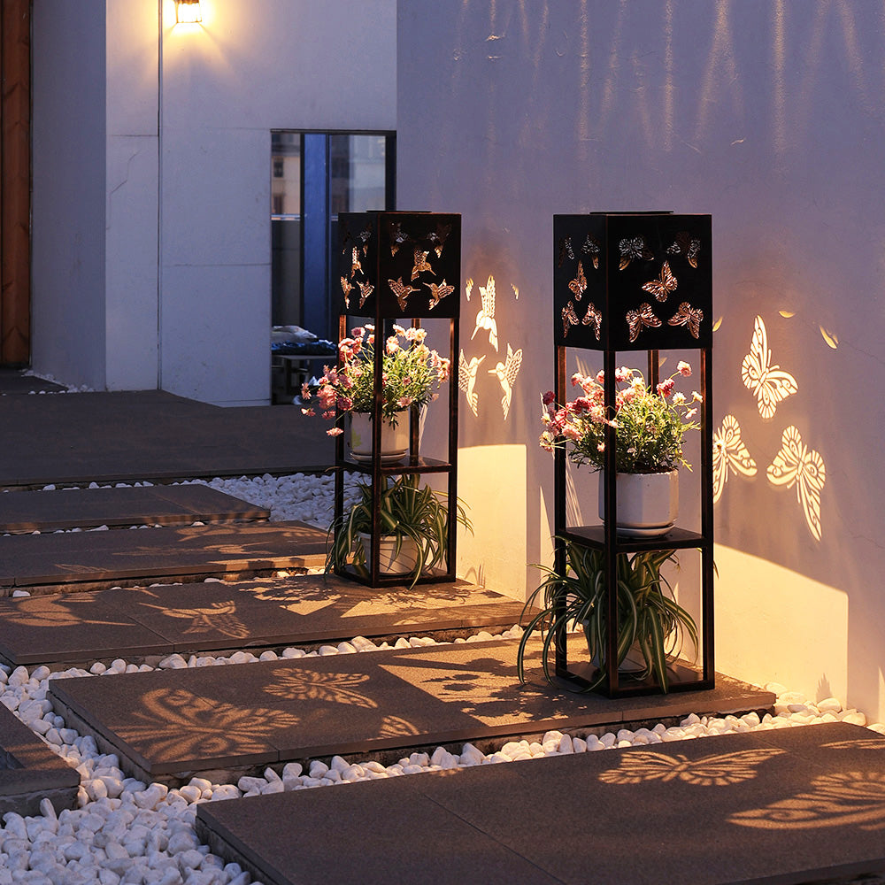 Solar Power Double deck Flower Lamps for Garden Yard and Patio view 4
