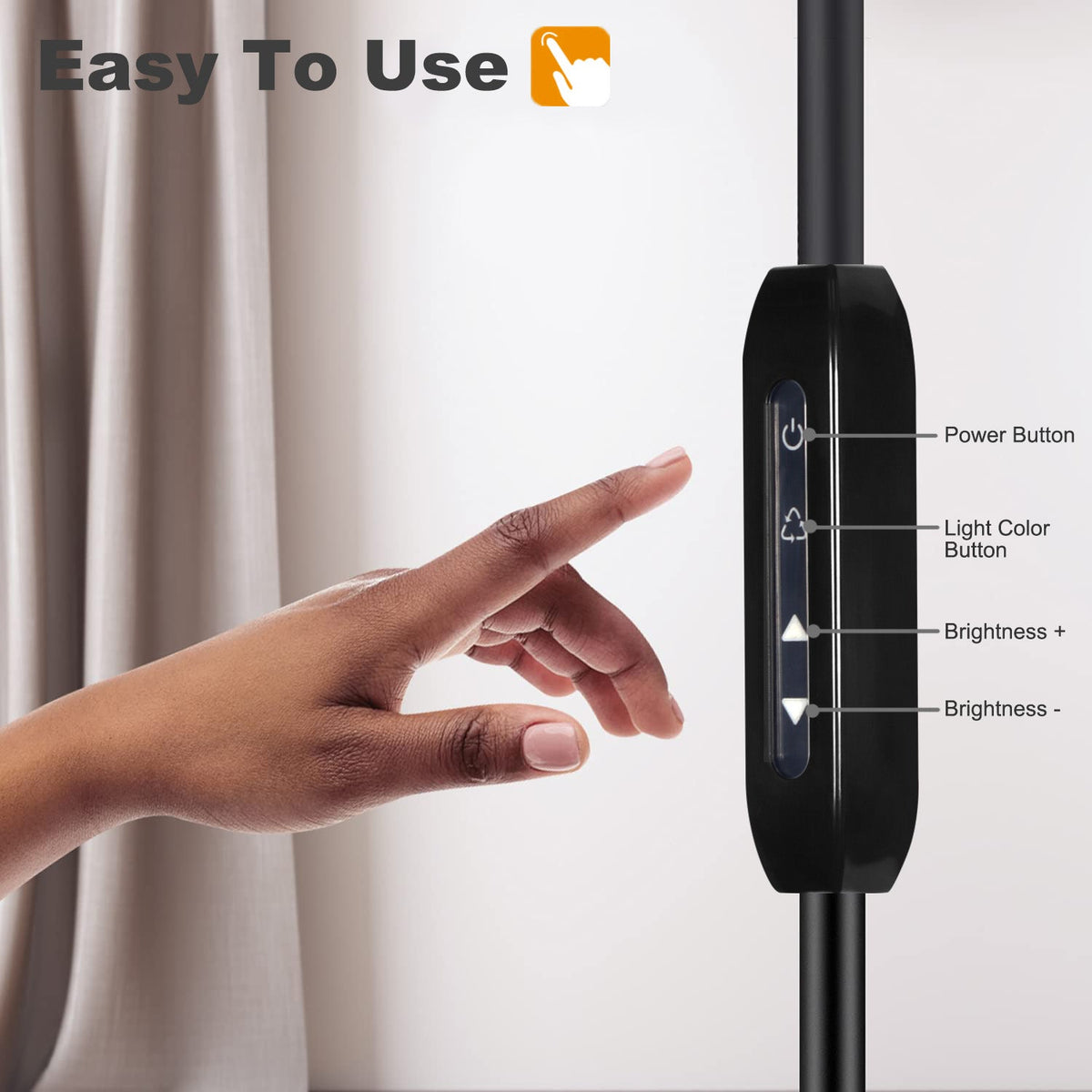 Dimmable LED Floor Lamp Adjustable Gooseneck for Living Room view 6