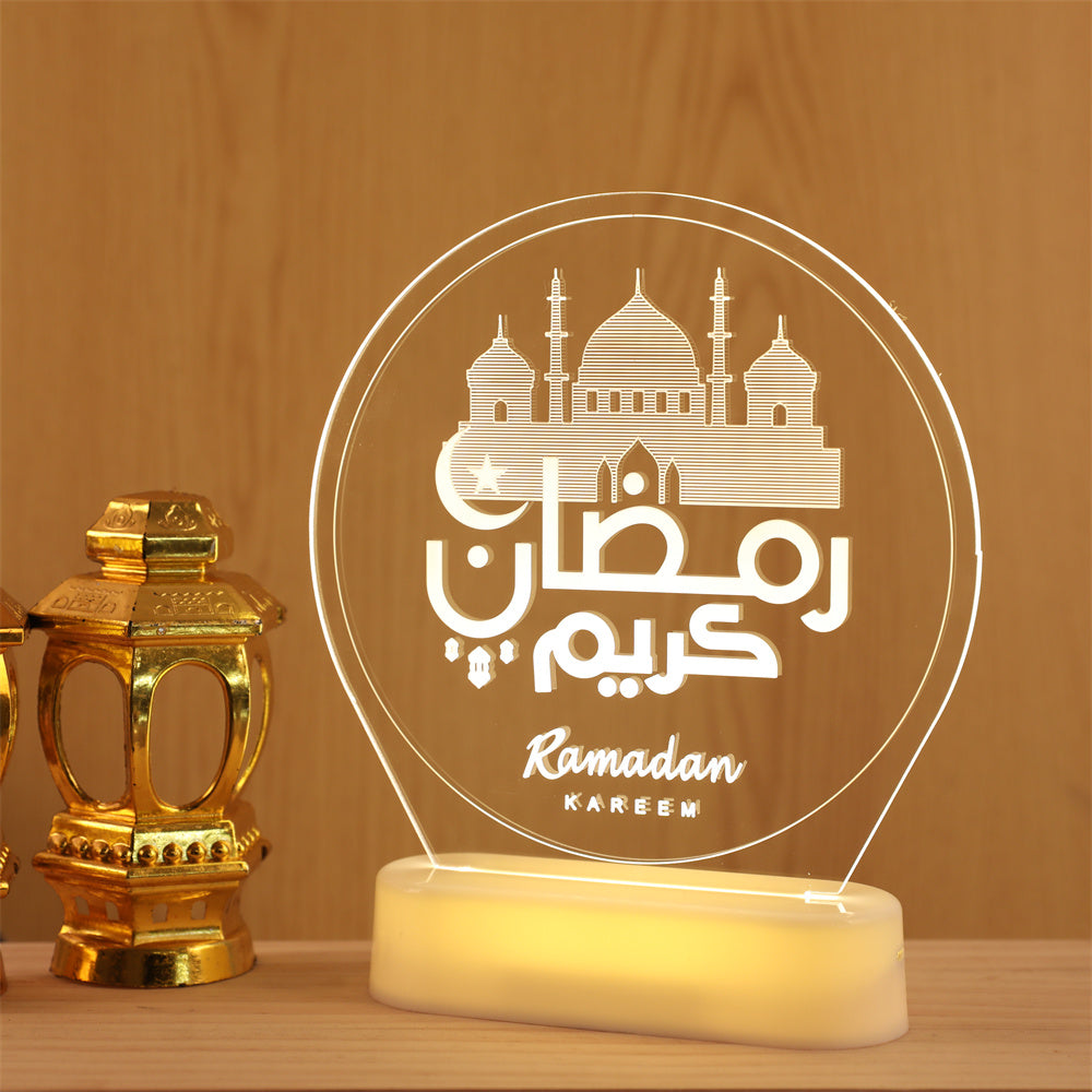 3D Illusion Ramadan Mubarak Night Light Lamp for Holiday Room Decor view 7