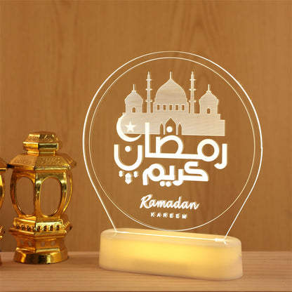 3D Illusion Ramadan Mubarak Night Light Lamp for Holiday Room Decor view 7