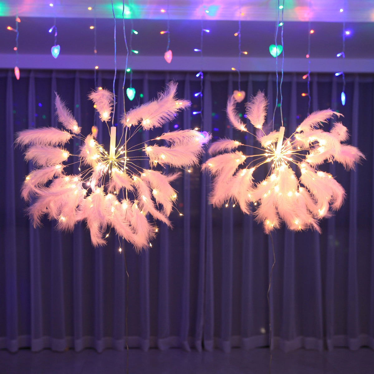 Feather Starburst String Lights for Bedroom Party and Wedding Decor view 6