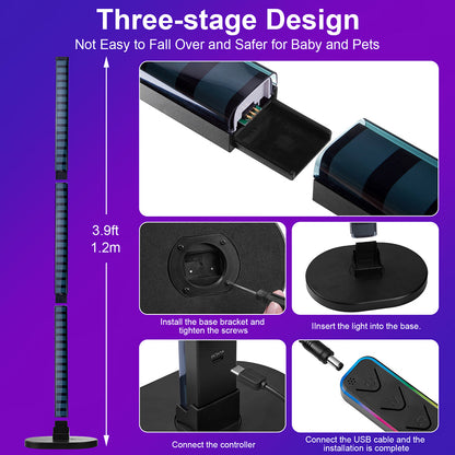WiFi Smart LED Floor Lamp RGBIC for Living Room Corner and Bedroom view 6