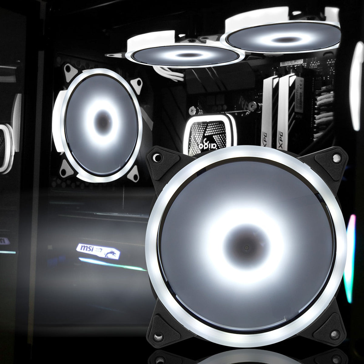 LED Computer Cooling Fan Double Light Ring for Gaming PC Cases view 7