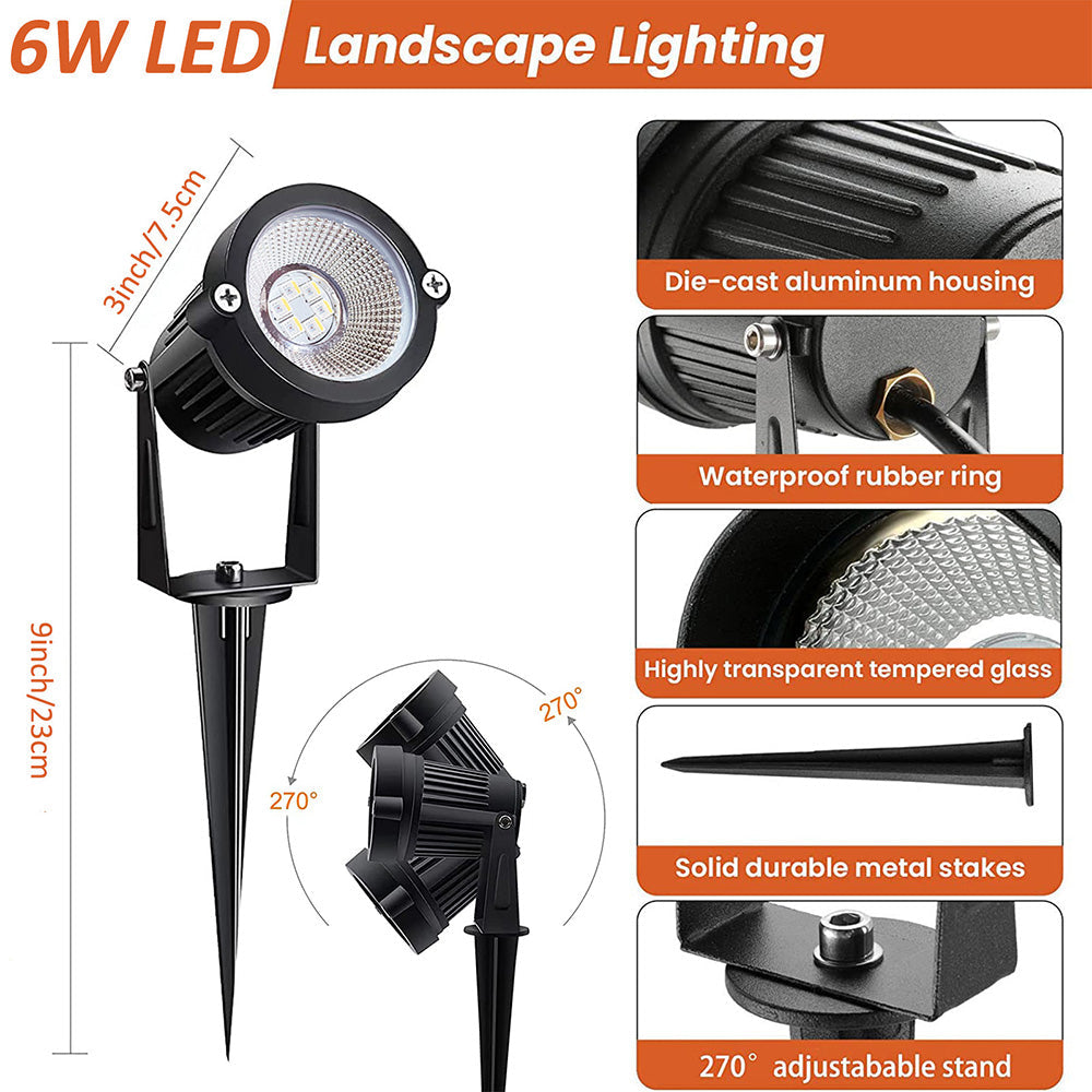 Waterproof Outdoor Spotlight 6W RGB for Garden Yard and Patio view 12