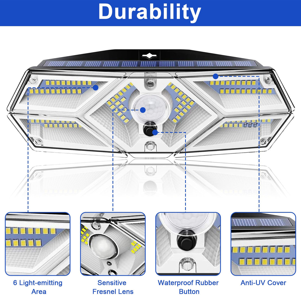 Outdoor LED Solar Motion Sensor Wall Lights for Garden Yard and Patio view 6