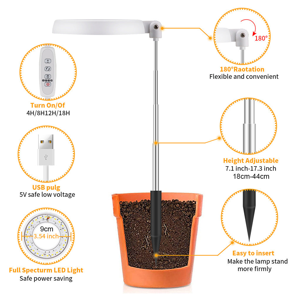 LED Full Spectrum Halo Plant Grow Lamp for Indoor Plants and Herbs view 7