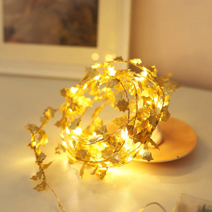 Golden Butterfly Golden Leaves Lights String 2M 6.5FT 20 LEDs view 10