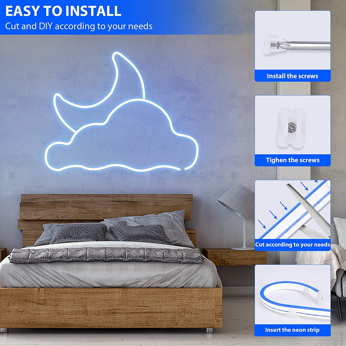 Waterproof Touch Switch Dimmable LED Neon Strip Light for Room Decor view 8