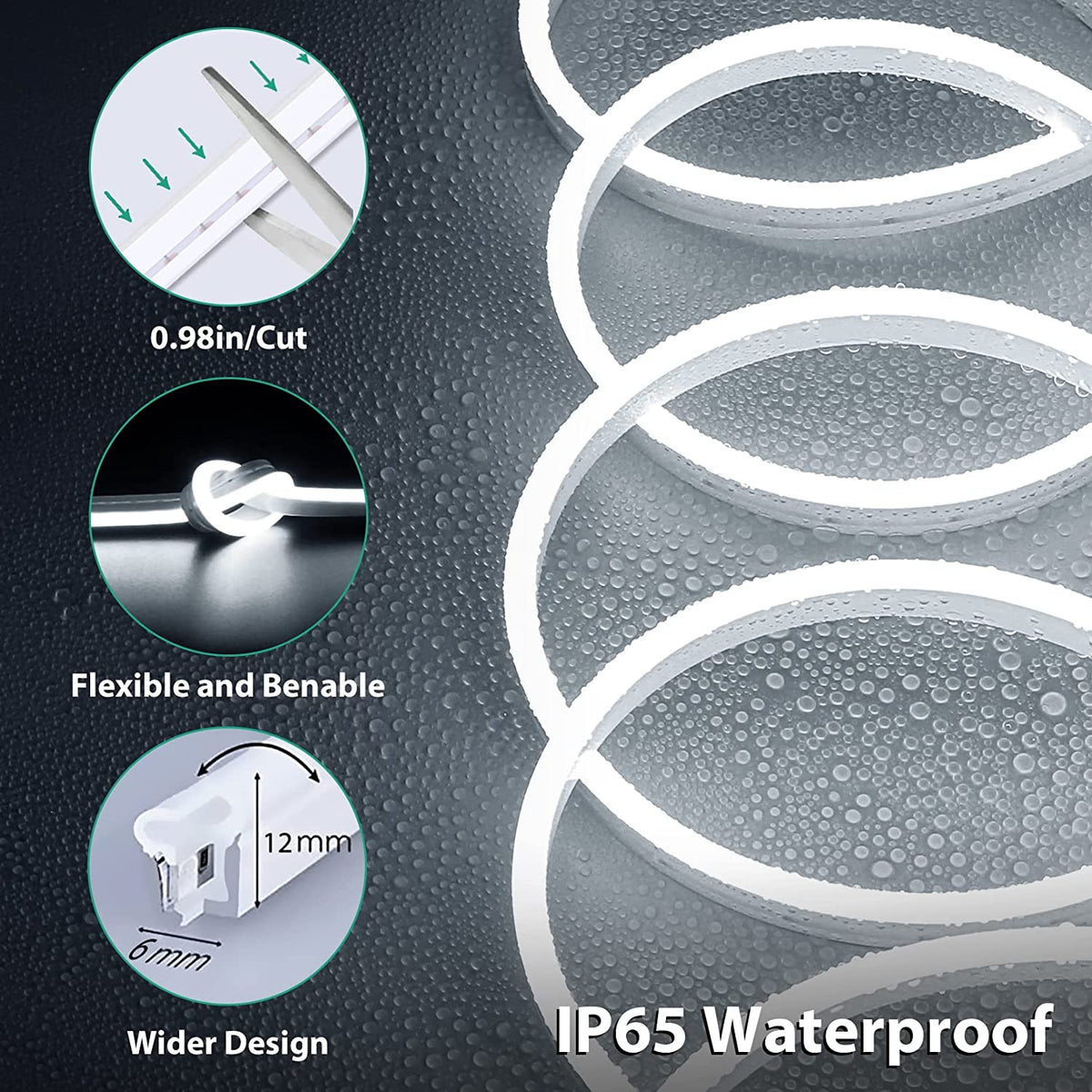 Waterproof Touch Switch Dimmable LED Neon Strip Light for Room Decor view 16