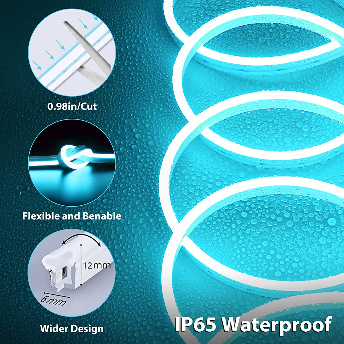 Waterproof Touch Switch Dimmable LED Neon Strip Light for Room Decor view 12