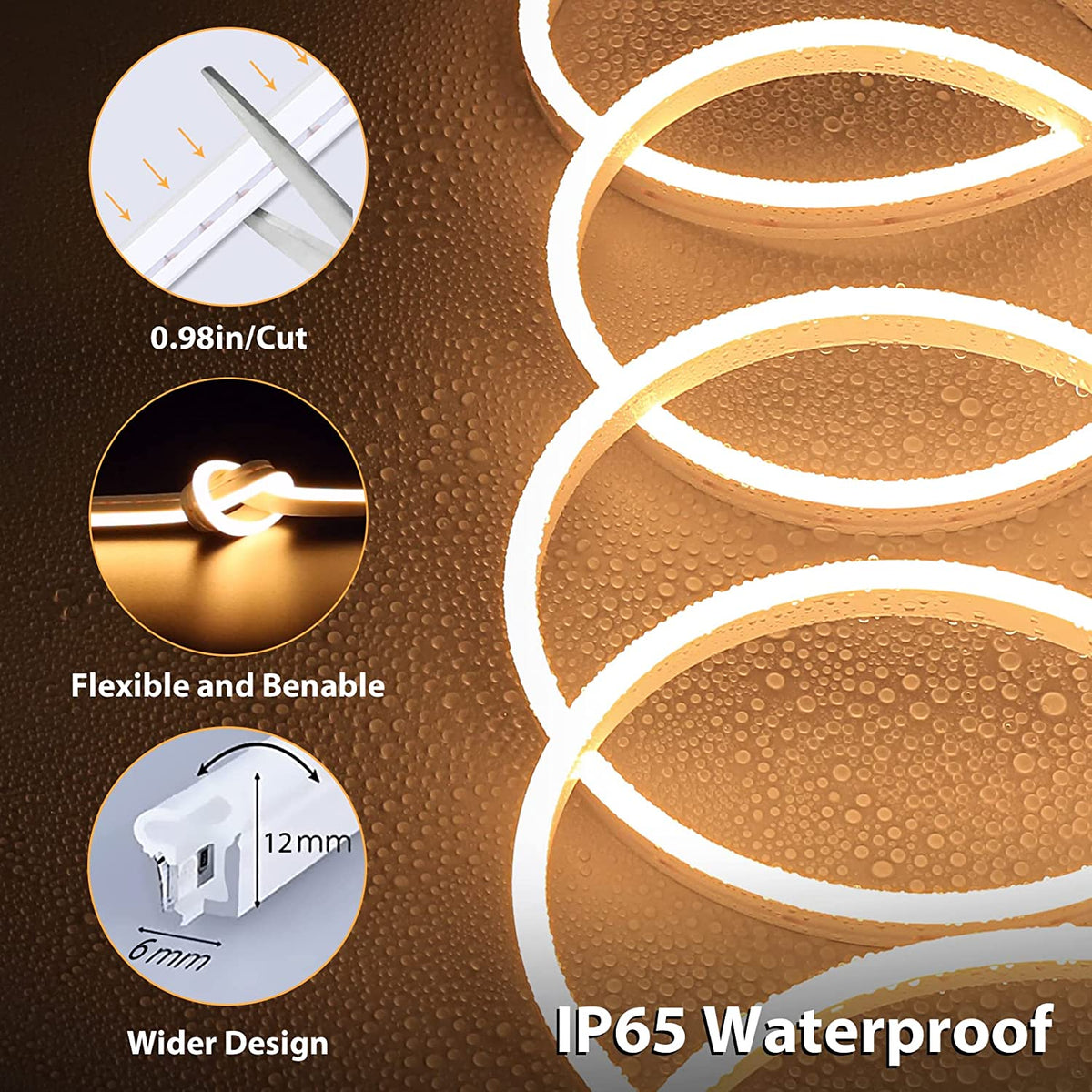 Waterproof Touch Switch Dimmable LED Neon Strip Light for Room Decor view 14