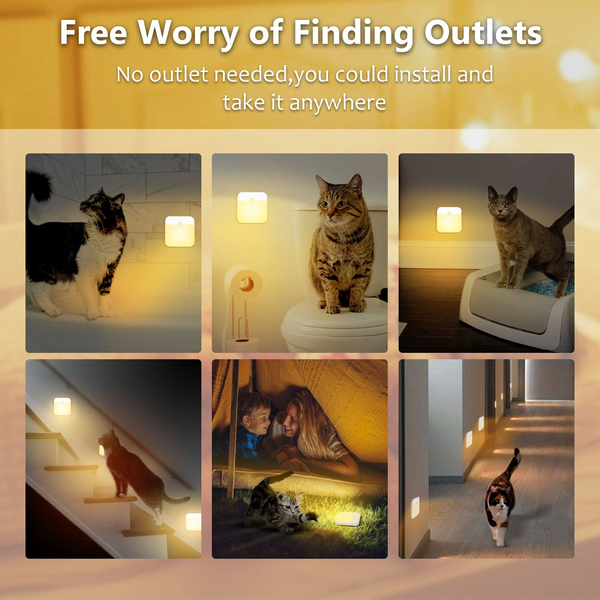 LED Motion Sensor Night Light Lamp for Bedroom Hallway and Bathroom view 9