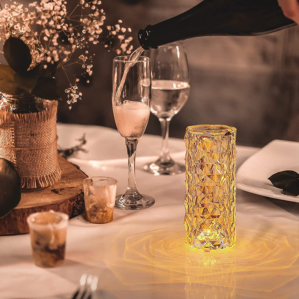 LED Rose Crystal Table Lamp for Bedroom Nightstand and Desk Decor view 8