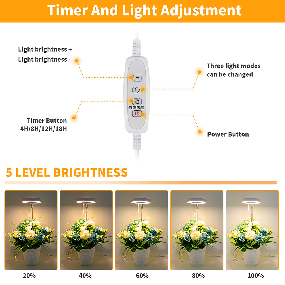 LED Full Spectrum Halo Plant Grow Lamp for Indoor Plants and Herbs view 8