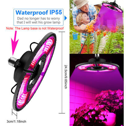 Foldable UFO Shape LED Plant Light Bulb 288 to 504LEDs E26 E27 view 8