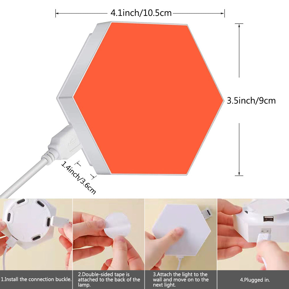 RGB Hexagon Wall Lights for Gaming Room Bedroom and Living Room view 13